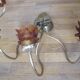 2 brass appliques leaves flowers tulip glass paste