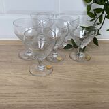 Set of 6 engraved wine glasses