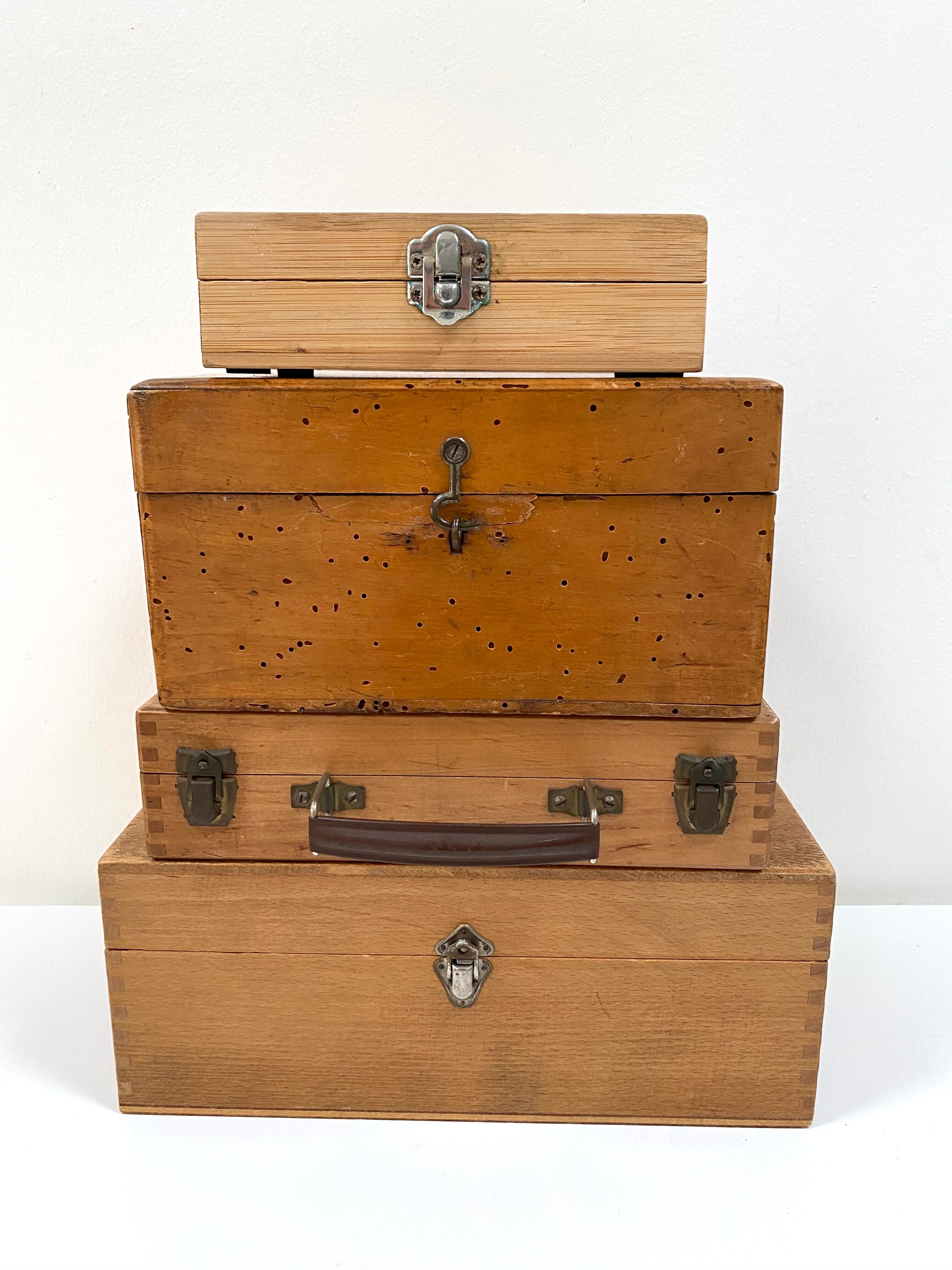 Old wooden box from the 70s