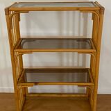 Bamboo and smoked glass shelf