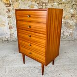 Vintage chest of drawers, 5 drawers in teak Circa 60