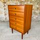Commode vintage 5 tiroirs en teck circa 60