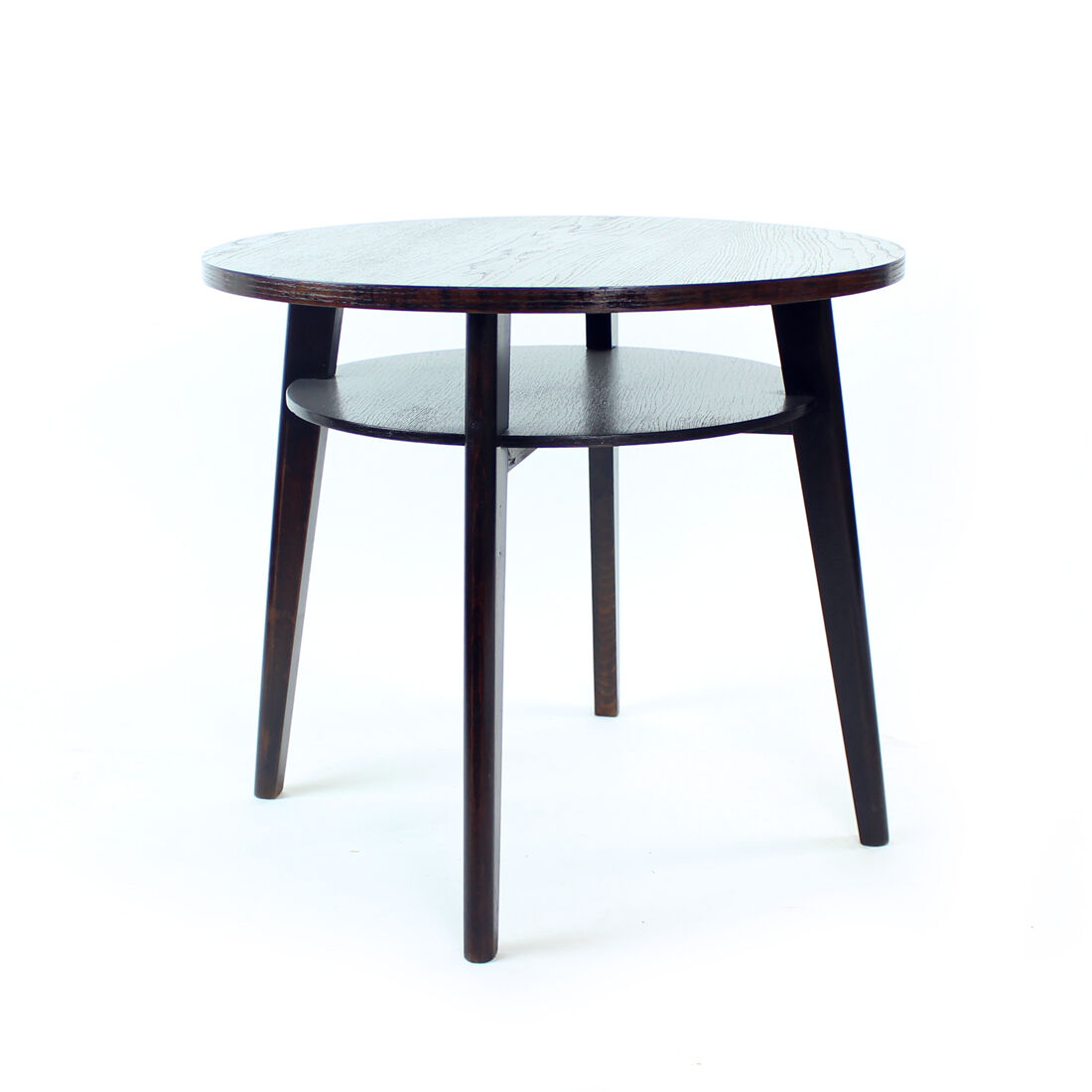 Round Black Coffee Table, Czechoslovakia 1960s