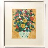 Pastel 'Flowers'. Vintage 70s