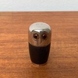 Set of 5 metal shot glasses in German owl style from the mid-century, 1960s.