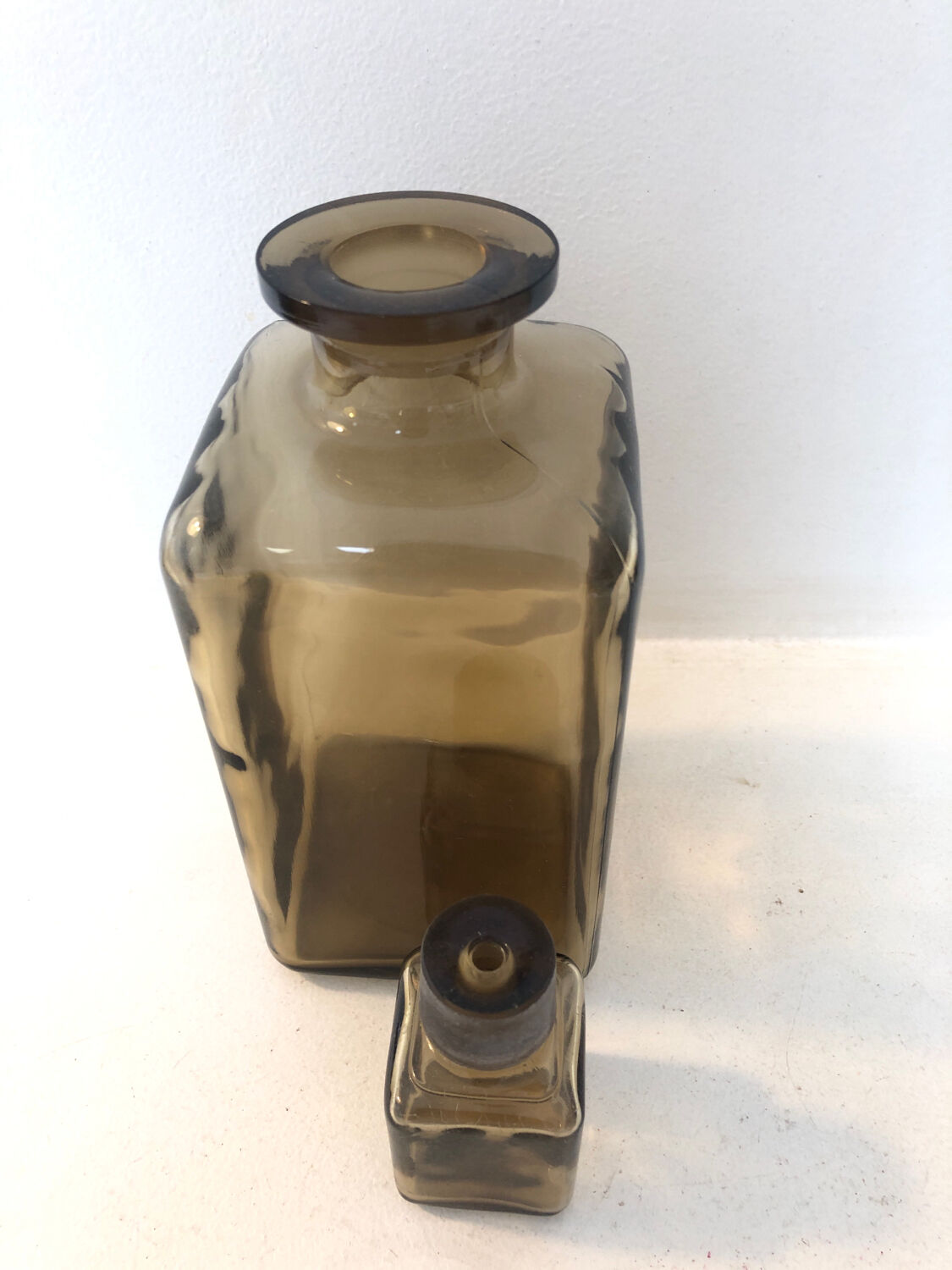 Carafe whisky in smoked glass, 1970