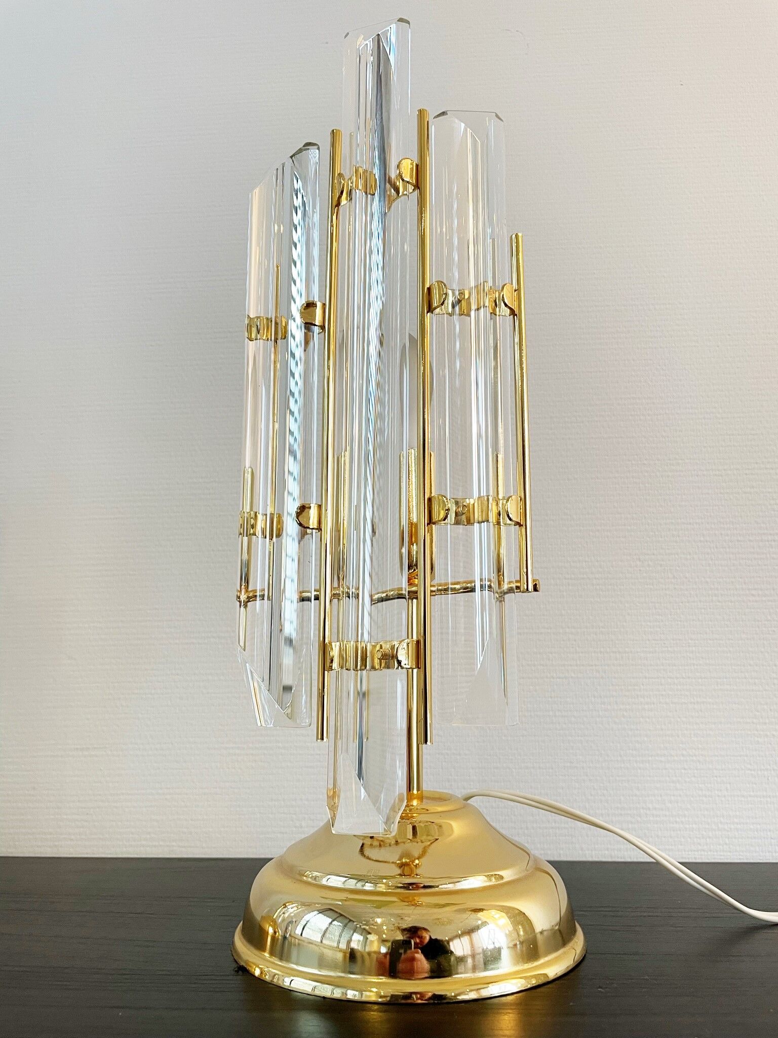 Paire de lampes de table triedri par Venini, années 1970
