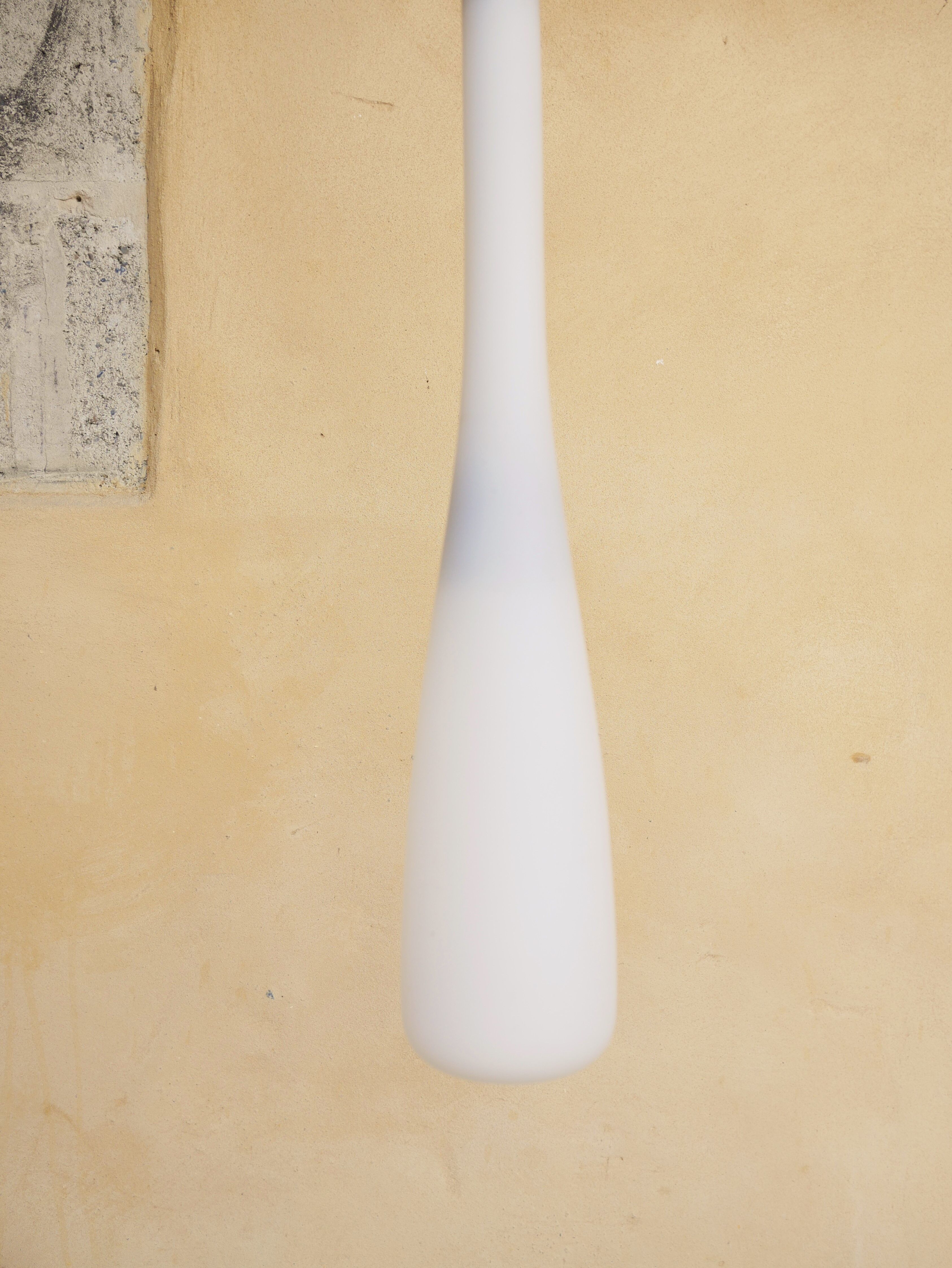 Scandinavian suspension opaline and teak by Uno and 'Sten Kristiansson' for Luxus editions