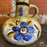 Antique soliflore vase veb polychrome ceramic flowers gdr vintage