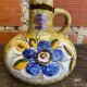 Antique soliflore vase veb polychrome ceramic flowers gdr vintage