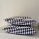 Set of 2 vintage cushions, blue gingham