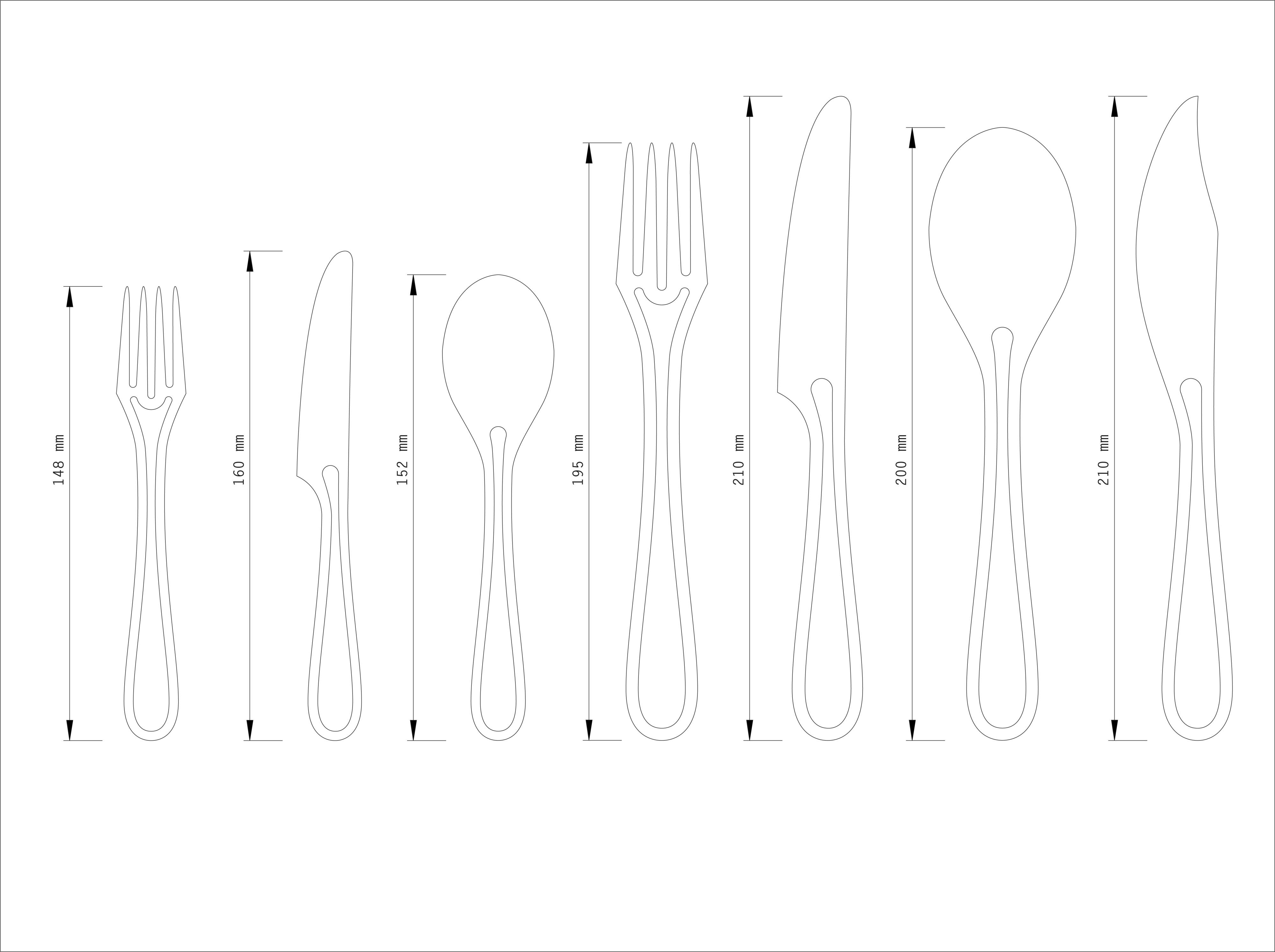 Outline cutlery set 42 pieces flatware set fork knife spoon and small items