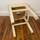 White wooden stool