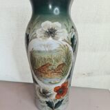 Vase en opaline avec des bécasses