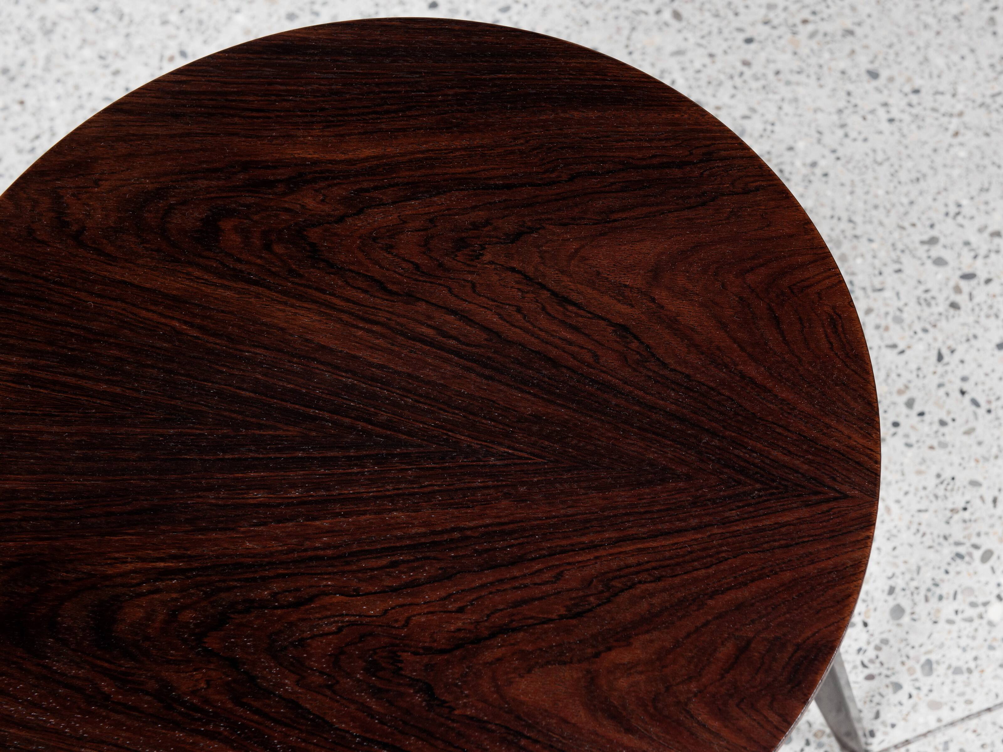 Midcentury Danish round side table in rosewood -Holger Georg Jensen - Kubus