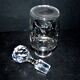Antique Saint-Louis floral engraved crystal bottle carafe H17cm