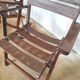 Pair of folding wooden armchairs