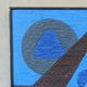 Mid-Century Modern Swedish "Geometric Blue", Vintage Abstract Oil Painting, Framed