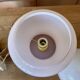 Space Age pink opaline glass table lamp