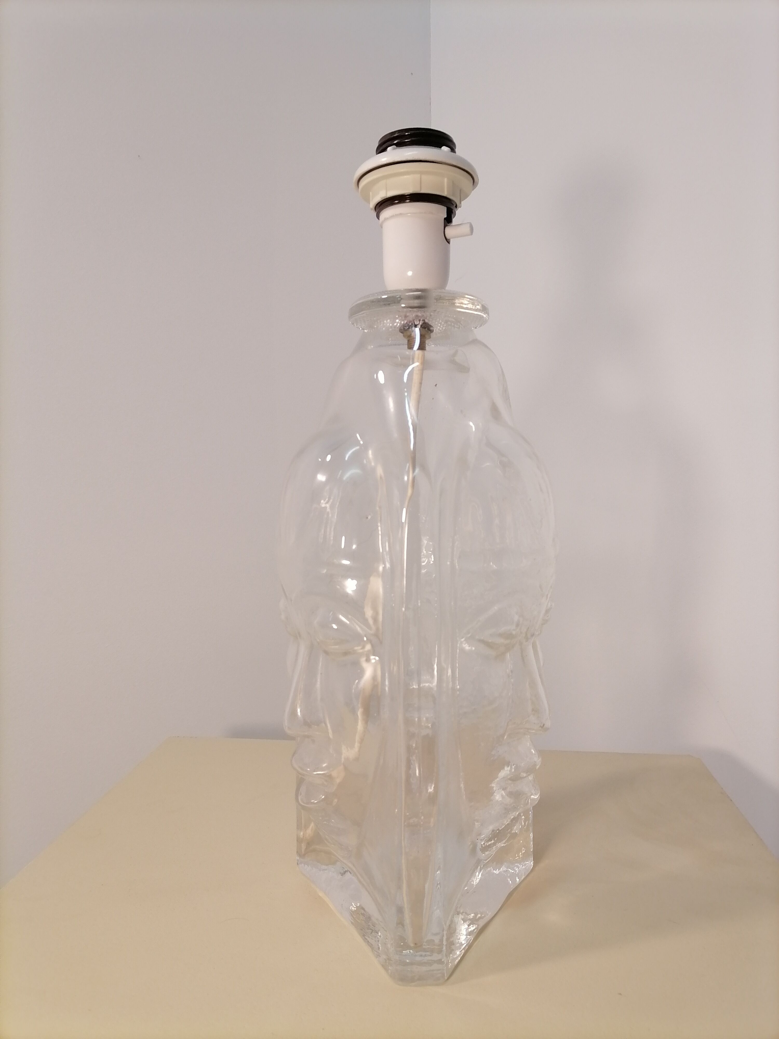 3 face molded glass lamp Sweden 1960