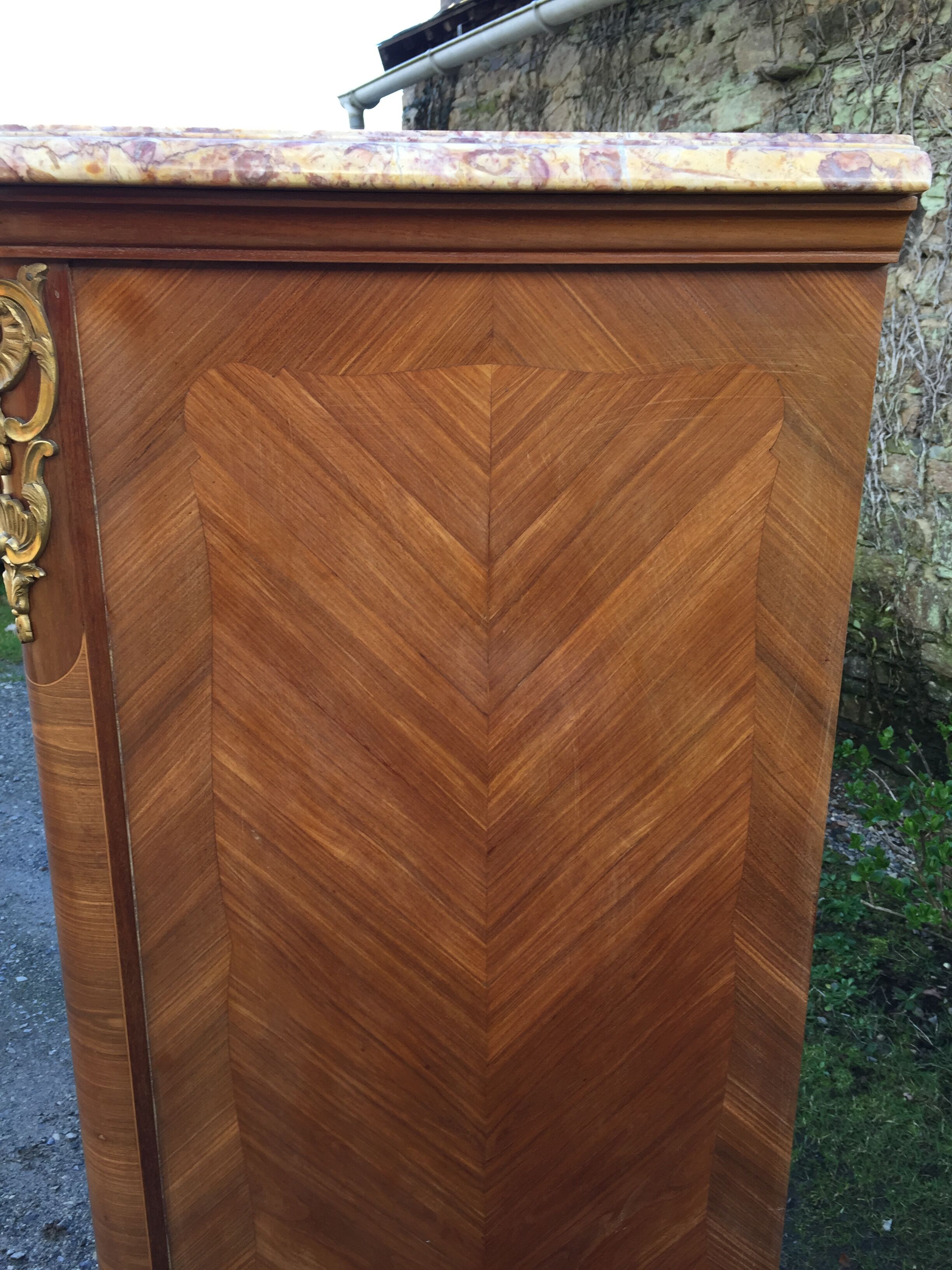Louis XV marquetry library display case with 2 doors stamped Maurice Rinck