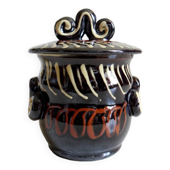 Small enameled ceramic pot