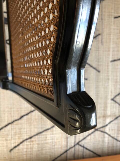 Set of 6 Roche Bobois folding chairs cannage dining room
