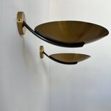 Pair of vintage brass wall lights, France 1970