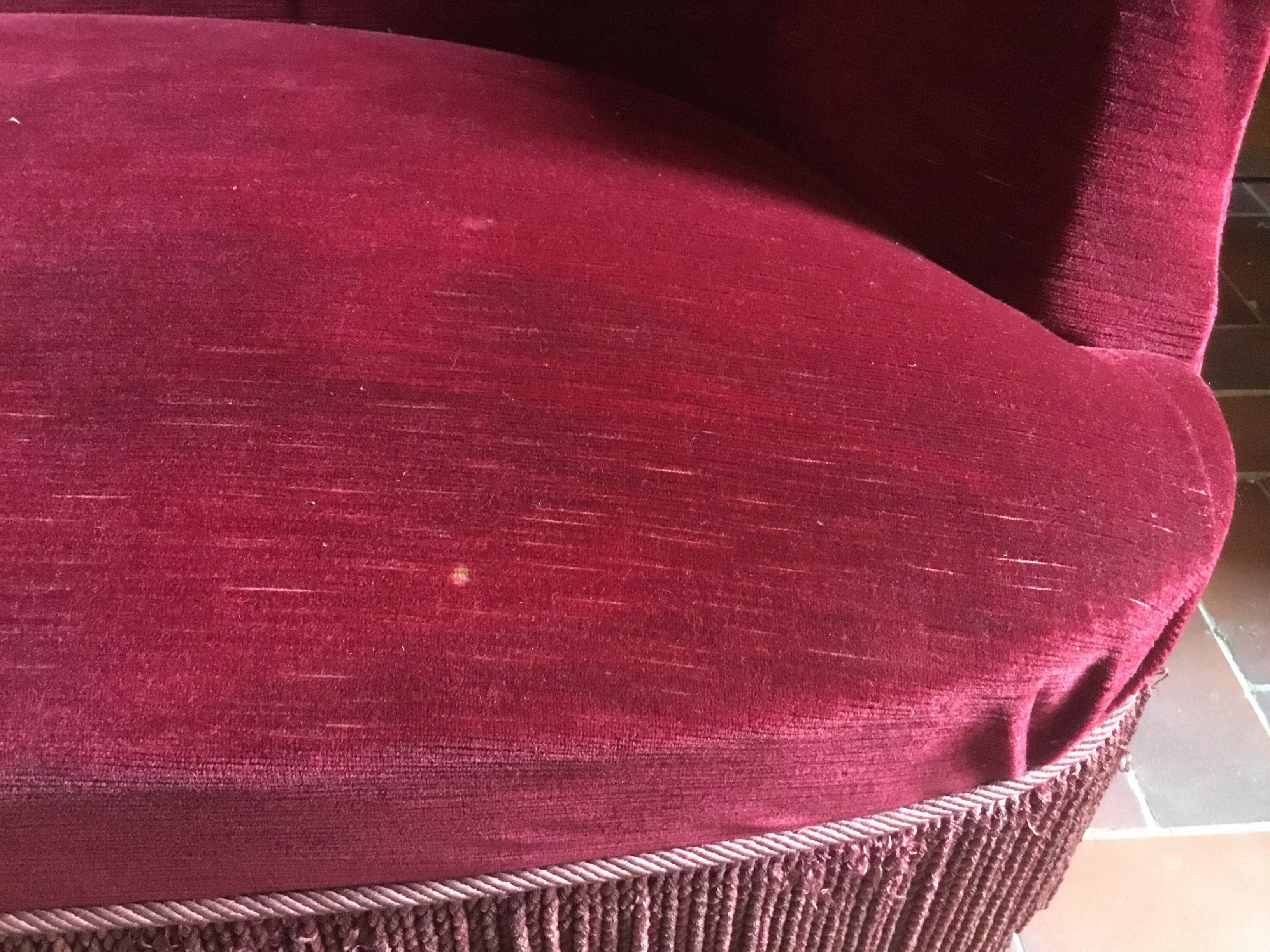 Toad red velvet sofa