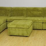 Mid-century corduroy modular sofa, 1970s