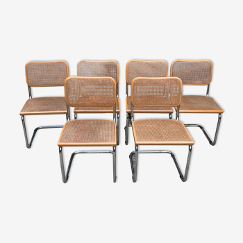 6 chaises Cesca B32 par Marcel Breuer