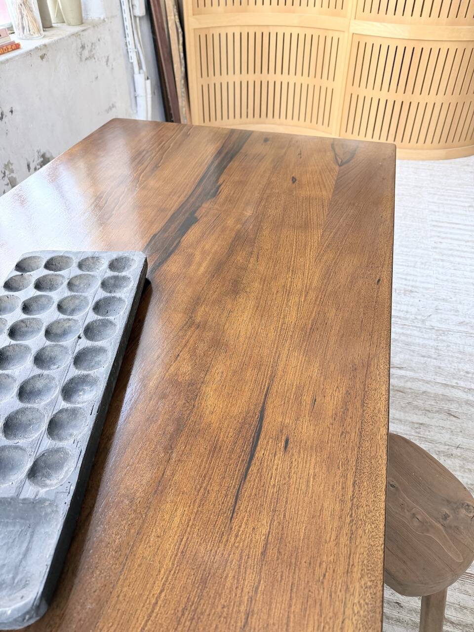 Table de ferme campagne noyer massif XL 250cm