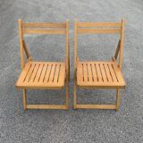 Paire de chaises pliante en bois