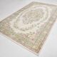 Tapis persan floral vert clair et beige, 204x320 cm