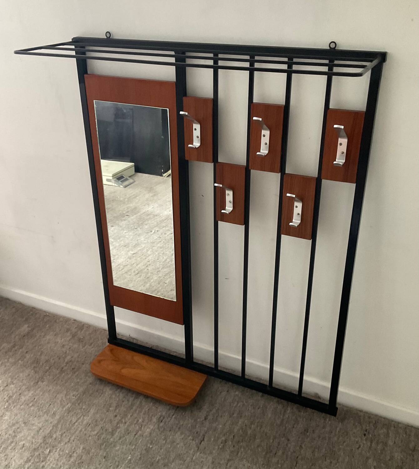 Scandinavian wall-mounted locker from the 60s in teak