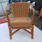 Fauteuil enfant Bambou Rotin Vintage