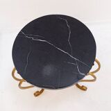 Art Deco Side Table in Marble and Gild Iron