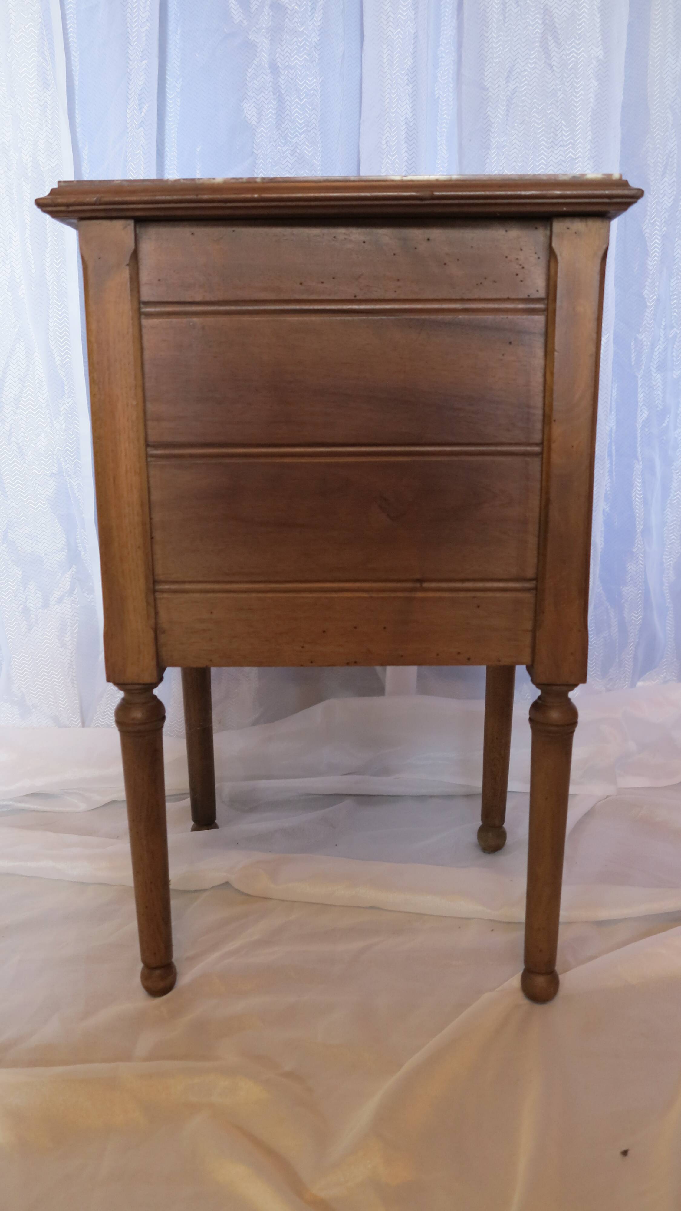 Nightstand walnut with marble top