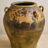 Grande jarre ancienne provençale en terre cuite vernissée XIXeme