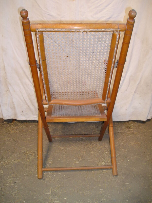 Fauteuil canné pliant début XX