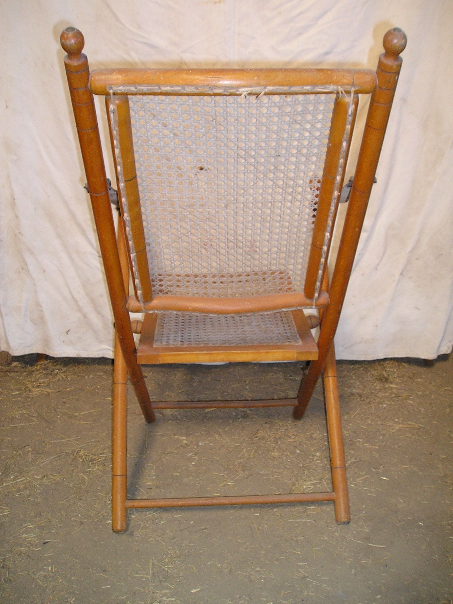 Fauteuil canné pliant début XX