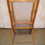 Fauteuil canné pliant début XX