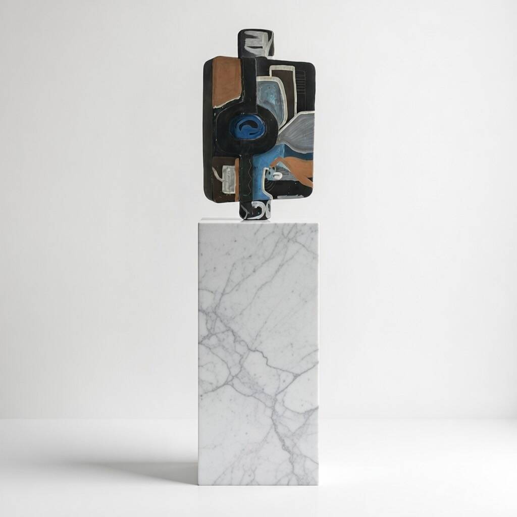 Painted Ceramic Sculpture by Olisch