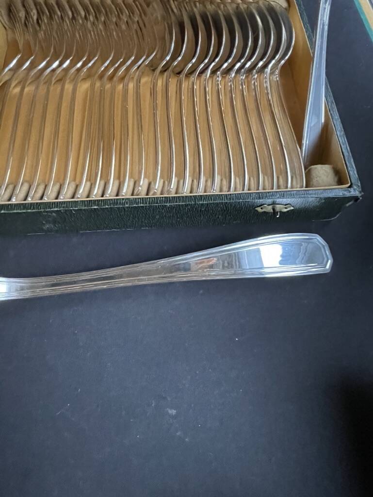 Cutlery set 37 pieces – Alfénide for Christofle América model - Luc Lanel
