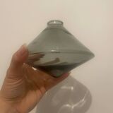 Smoked glass designer vase – Spinning top shape