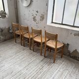 Set of 4 straw chairs circa Dordogne