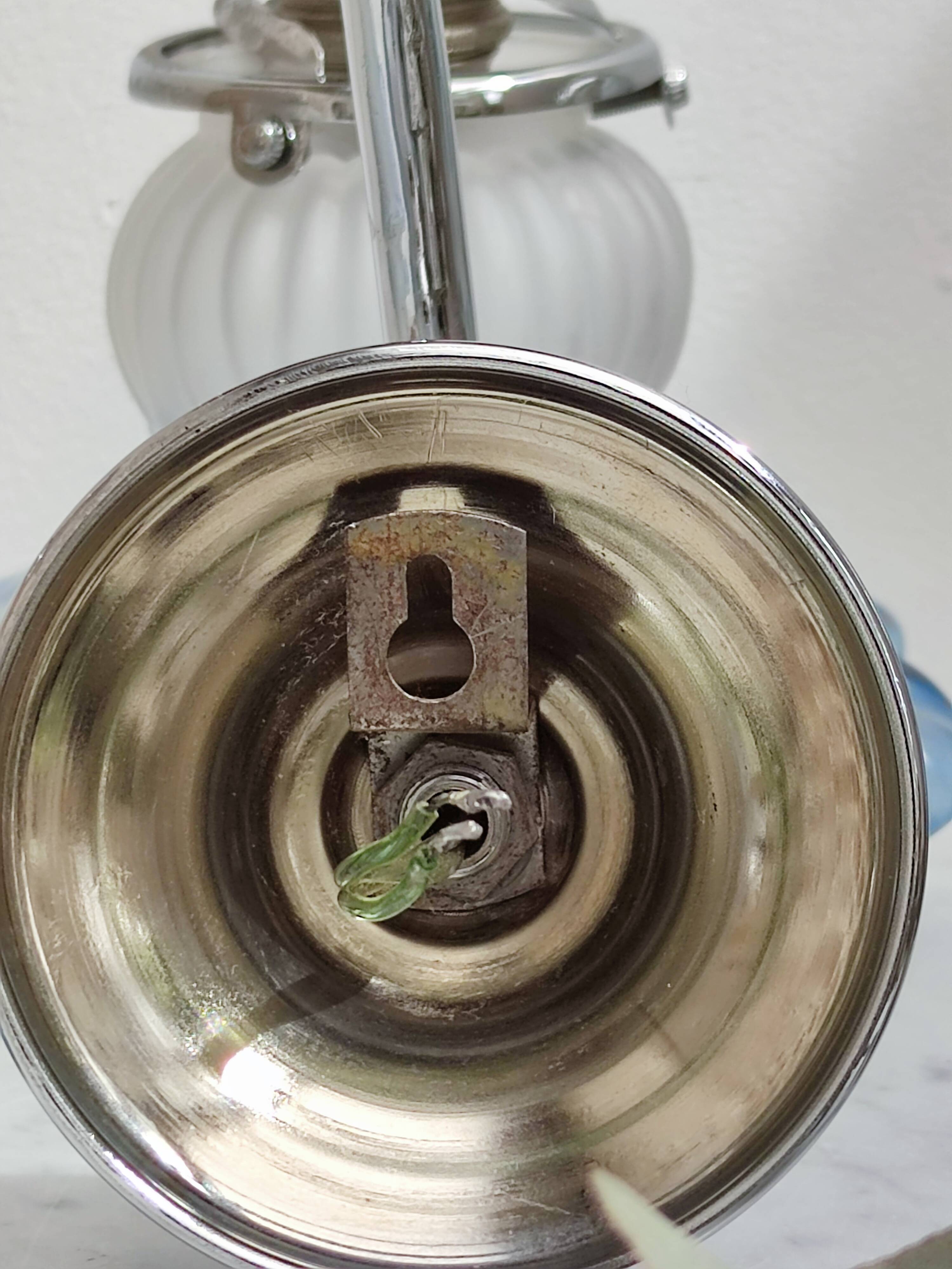 2 blue swan collar sconces