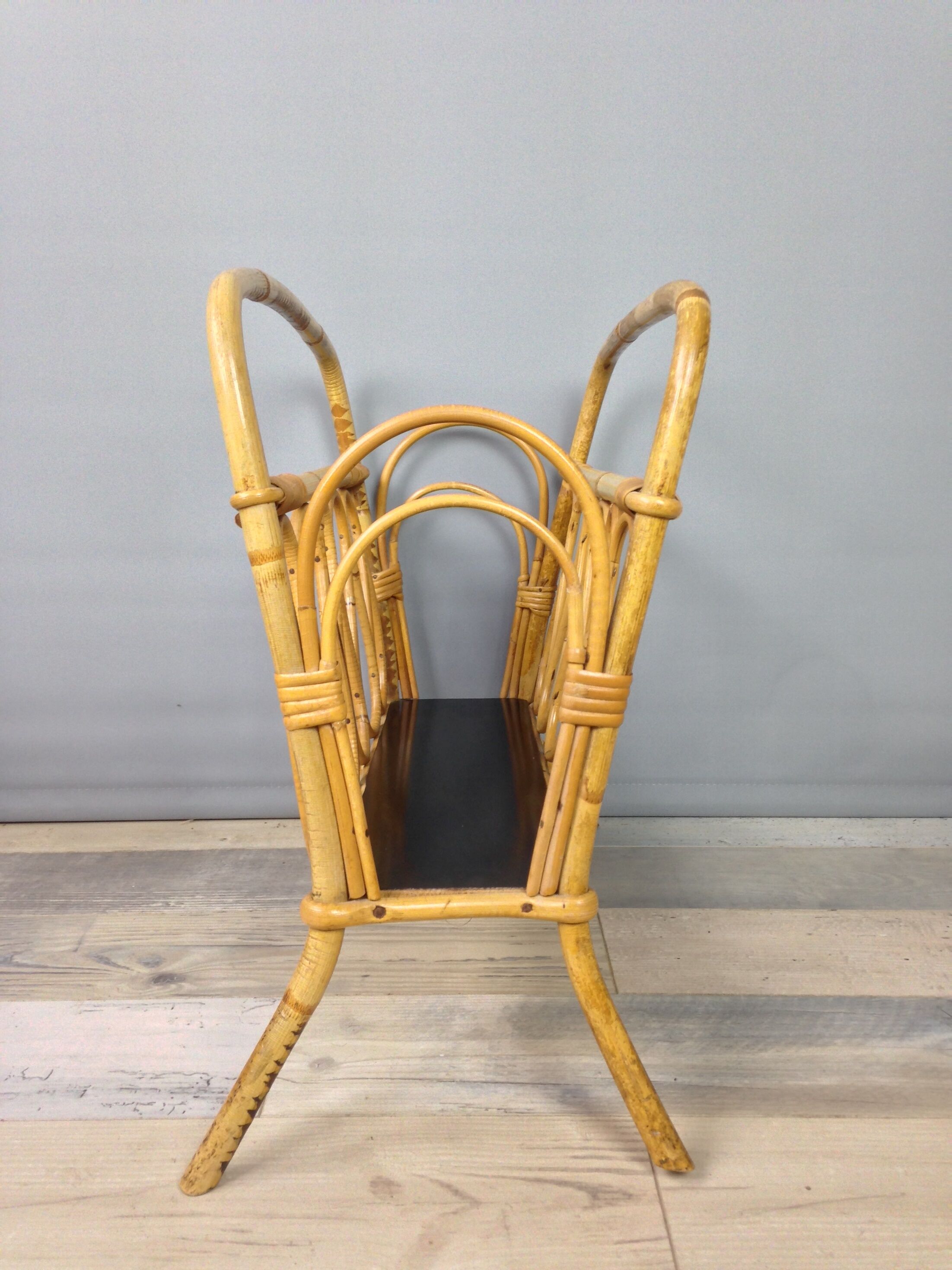 60s magazine holders in rattan and black formica