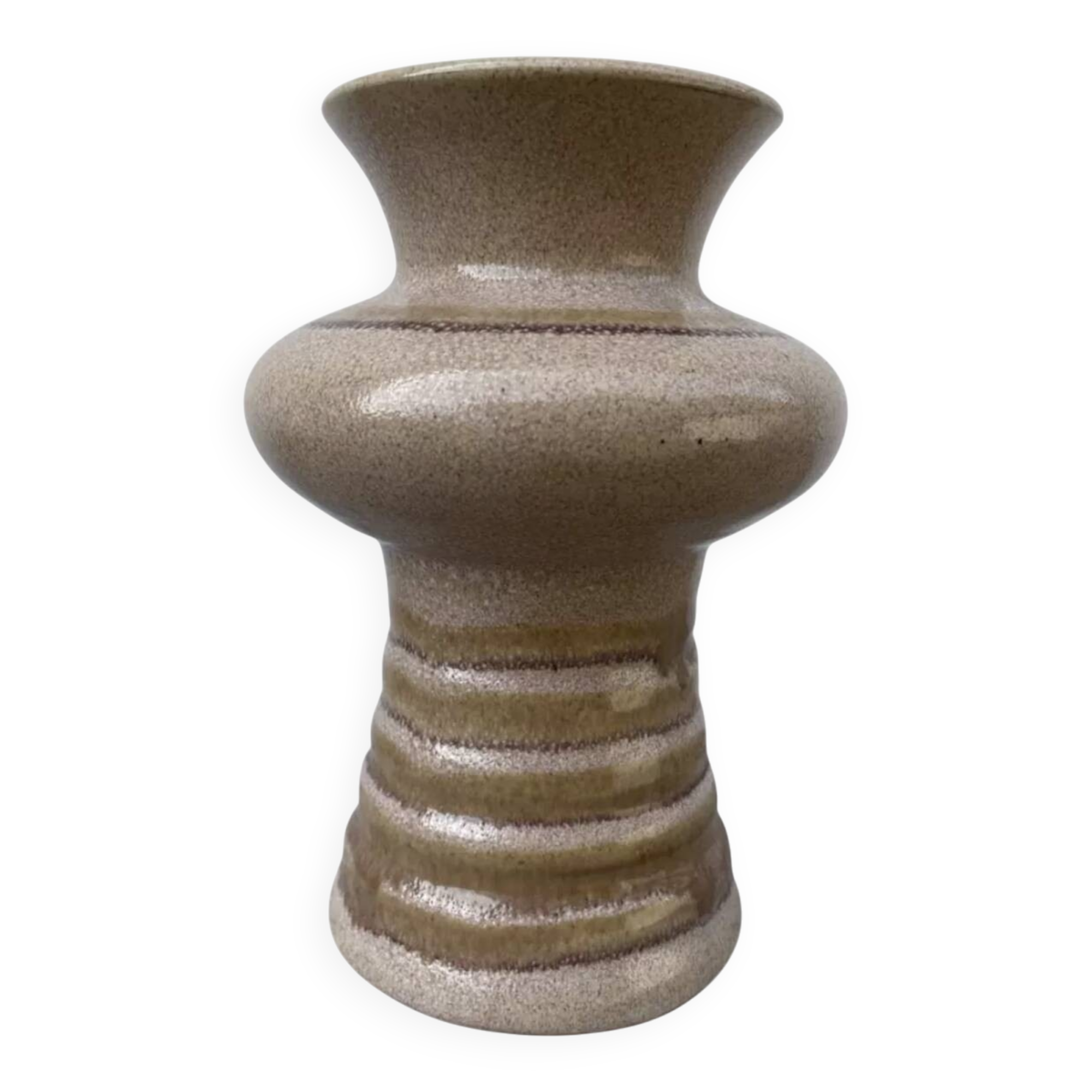 Vase organique en céramique beige vintage 1970