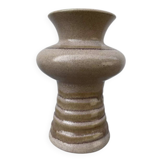 Vase organique en céramique beige vintage 1970